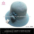 Promocional Blue chapéus de palha por atacado para senhora verão praia verão design novo